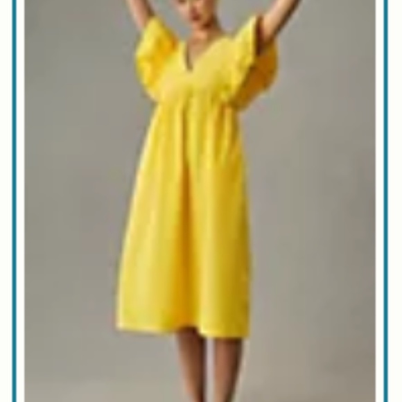 Maeve Printed Flutter-Sleeve Babydoll Dress - Picture 3 of 5